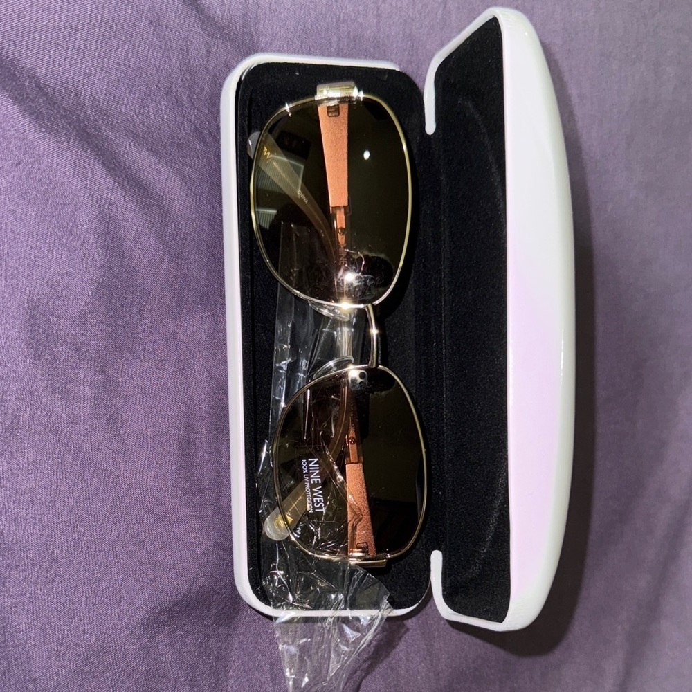 Nine West Brown Aviator Sunglasses